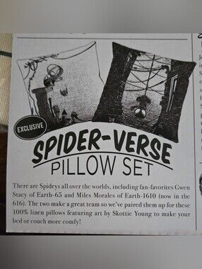 NEW - 2 Loot Crate Marvel Spider-Verse Pillows